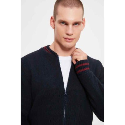 Male Zipper Regular Fit Knitwear Cardigan