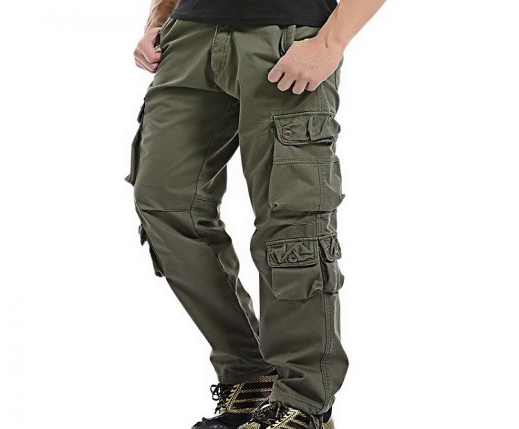 Autumn Winter Thick Pants Men Warm Cargo Pants Casual Fleece Pockets Trousers Fashion Male Loose Baggy Joger