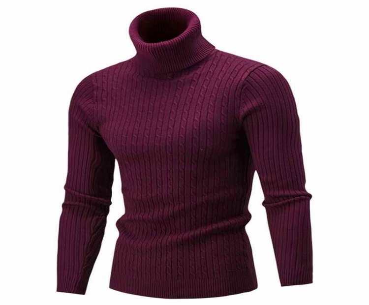 Men's Turtleneck Sweater Autumn Winter Men's Rollneck Warm Knitted Sweater Keep Warm Men Jumper