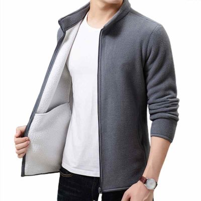 New Fashion Thick Velvet Wind Breaker Fleece Jackets Mens Autumn Winter Trend Overcoat Slim Fit Casual Coat Men Clothing