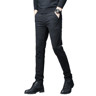 2020 Spring Men Casual Pants Stretch Straight Mens Trousers Slim Fit Zipper Mens Fashion Autumn Pants Broeken Mannen