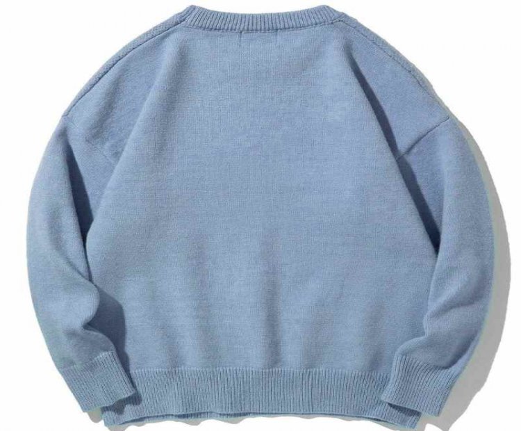 Men Streetwear Sweater Little Cute Goose Pattern Knitted Sweater Autumn Fashion Harajuku Cotton Casual Pullover Sweater