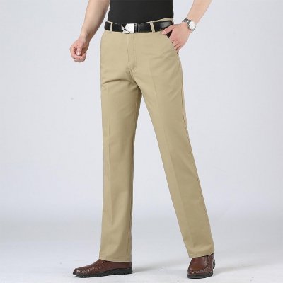 Plus Size 40 Men Spring Summer Brand New Business Casual Pants Men Washed Cotton Solid Fashion Soft Trousers Pants Men Clothing